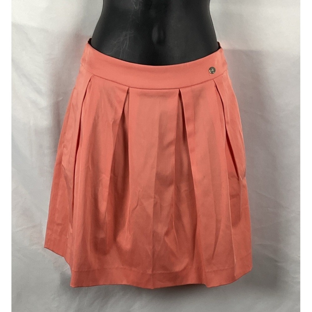 KOCCA  Women's S  XS Coral  Pleated Mini Casual ‎ Athletic Tennis Skirt Zip NWT